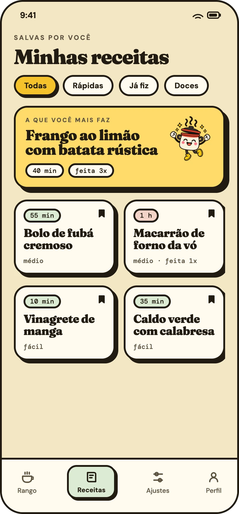 Minhas receitas salvas